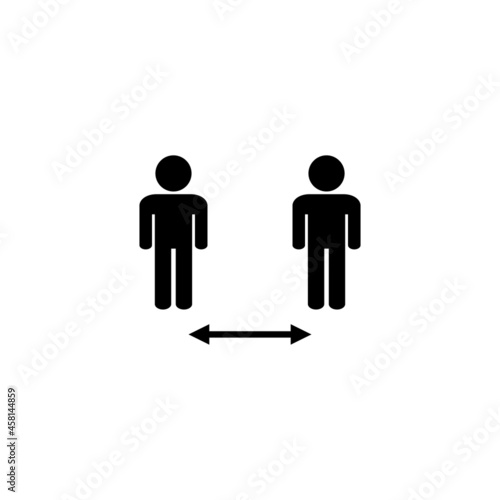Social distance icon. social distancing sign and symbol. self quarantine sign