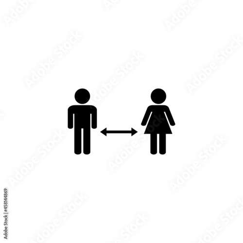 Social distancing. social distance sign and symbol. self quarantine sign