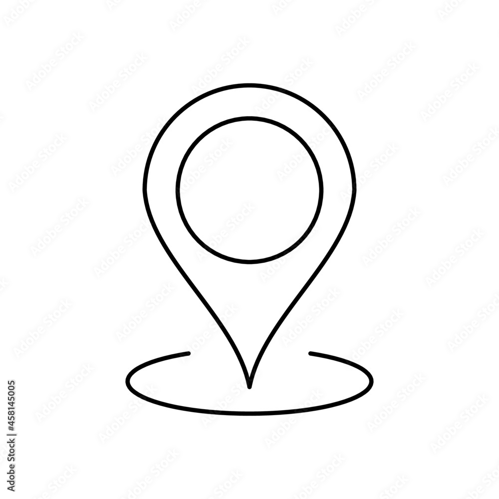pin point icon vector design, editable stroke line icon pin point icon vector design, editable stroke line icon