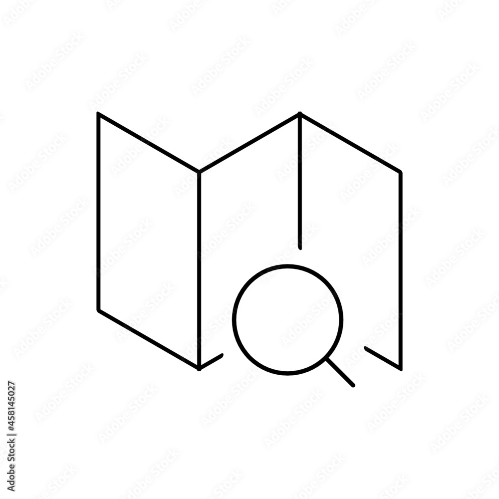 map search icon vector design, editable stroke line icon map search icon vector design, editable stroke line icon