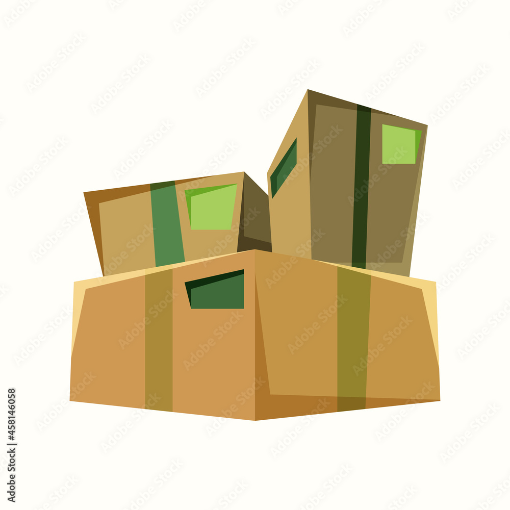 Goods boxes. Vector illustration in flat style Goods boxes. Vector illustration in flat style
