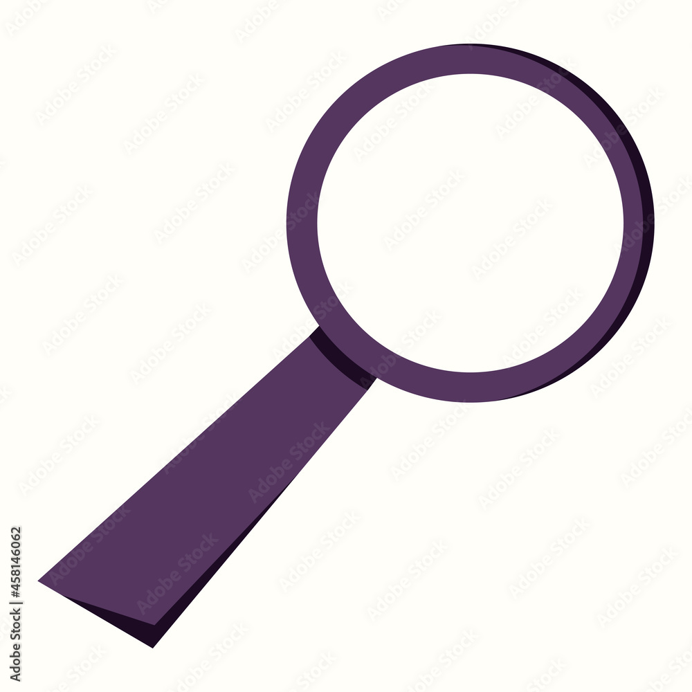 Magnifier. Vector illustration in flat style Magnifier. Vector illustration in flat style