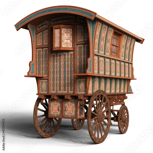 Φωτογραφία 3d-illustration of an isolated traveler waggon