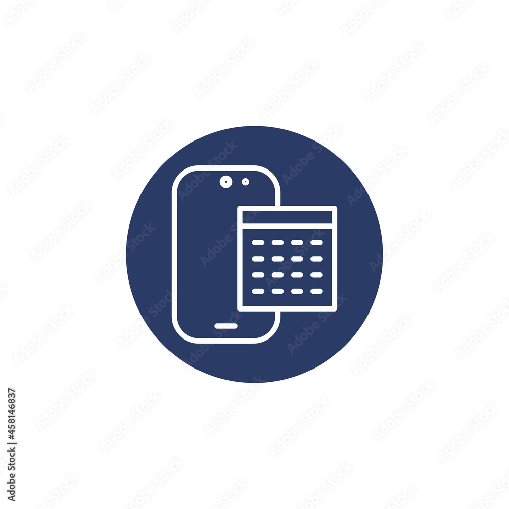 digital mobile calender icon vector digital mobile calender icon vector