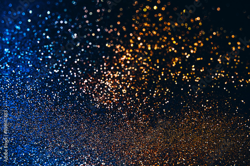 Wallpaper Mural Sparkling glitter golden and blue Christmas background Torontodigital.ca