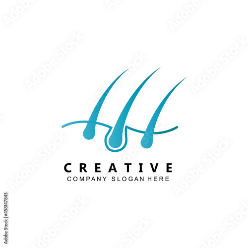 hair care logo vector icon skin health illustration design concept