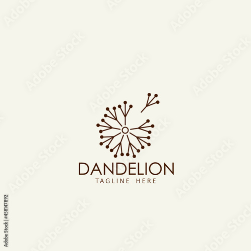 Dandelion Flower Logo Icon Design Template. Elegant,  Flower, Premium,  Florist, Modern, Vector Illustration