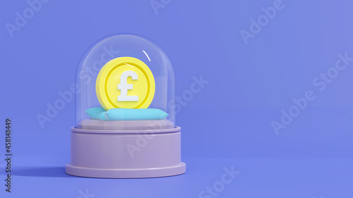 3d coin pound sterling currency, 3d rendering