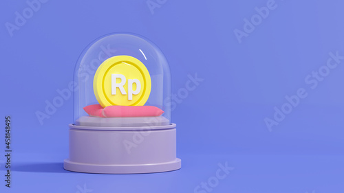 3d coin rupiah currency, 3d rendering