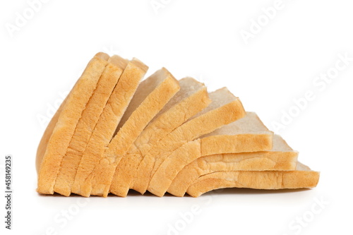 White Bread isolated on white background.