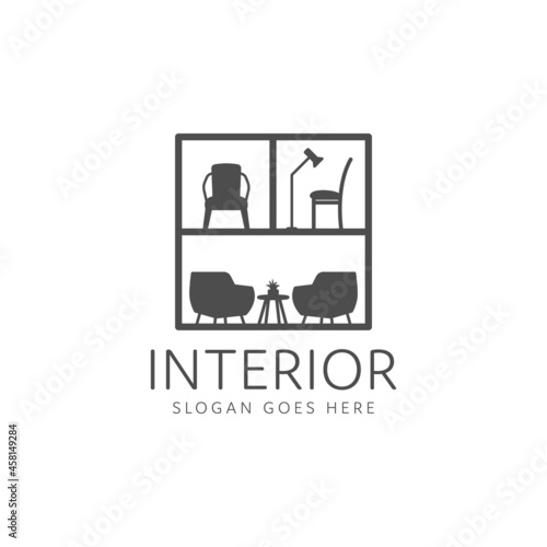 room interior logo, minimalist table and chair furniture gallery