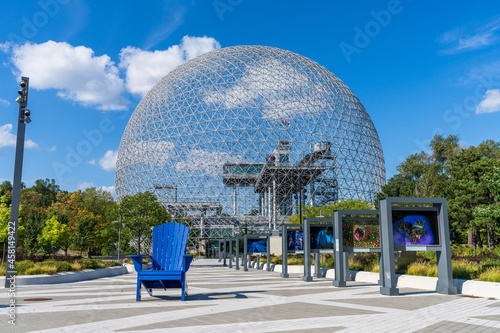 Montreal, Quebec, Canada - August 30 2021 : Montreal Biosphere in summer. Jean-Drapeau park, Saint Helens Island. A museum dedicated to the environment. photo