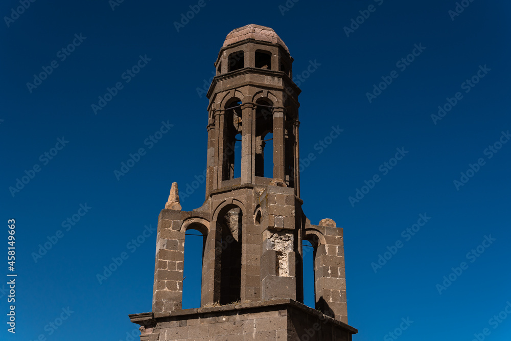 Old church dome, an old church dome in Cappadocia, stone walls and majestic columns