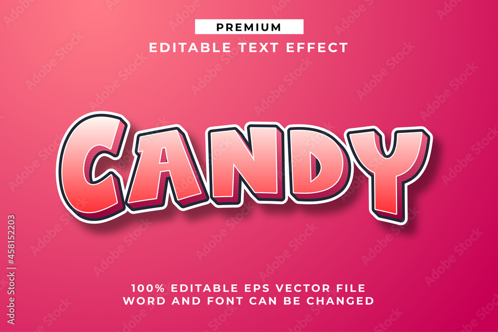 Candy, Pinky Cute Editable Text Effect Font Style Candy, Pinky Cute Editable Text Effect Font Style