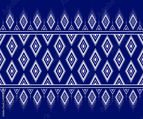 Geometric ethnic oriental seamless pattern traditional Design for background,carpet,wallpaper.clothing,wrapping,Batik fabric,Vector illustration.embroidery style - Sadu, sadou, sadow or sado