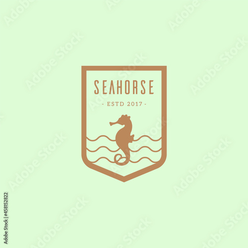 Seahorse. Logo template.