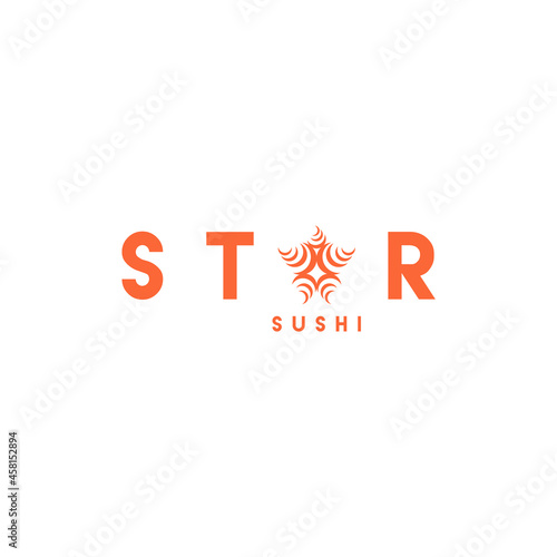 Star sushi. Logo template.