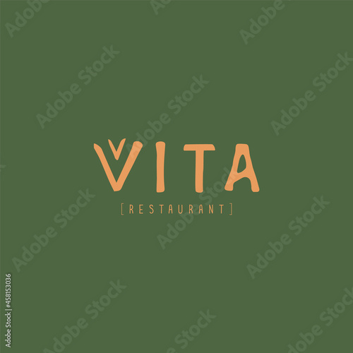 Vita restaurant. Logo template.
