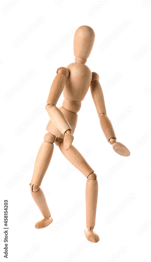 Wooden mannequin isolated on white background Wooden mannequin isolated on white background