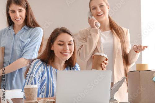 Female business owner and s...