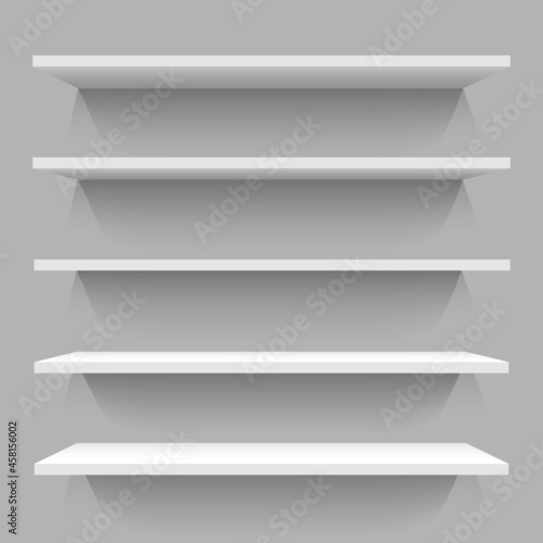 White wall bookshelves
