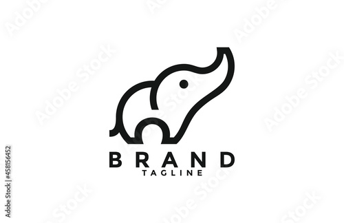 Simple Solid Elephant Logo