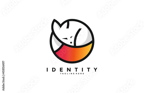 Cute Minimalist Sleeping Fox Logo