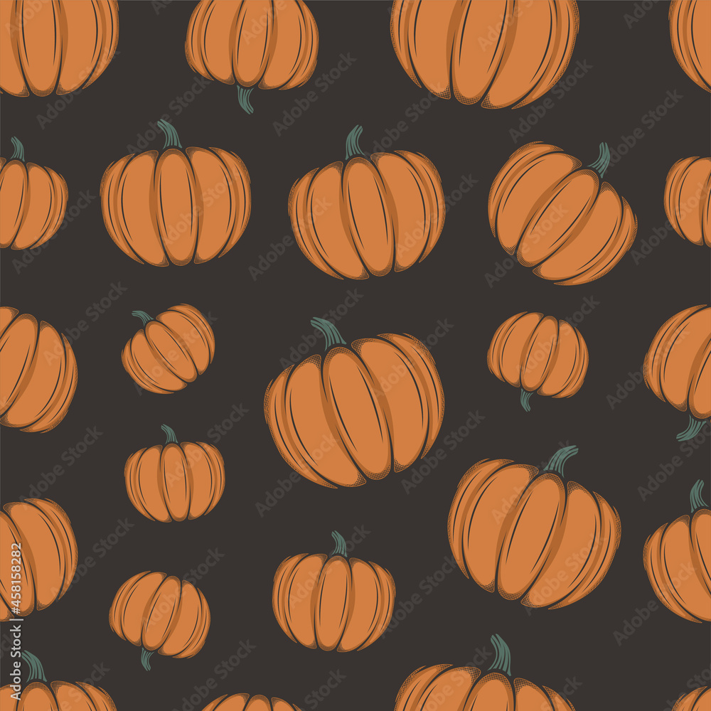 Pumpkin Halloween Seamless Vector Pattern Pumpkin Halloween Seamless Vector Pattern