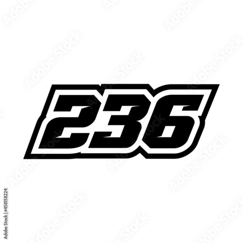 Racing number 236 logo on white background