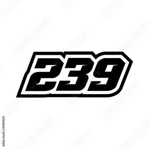 Racing number 239 logo on white background