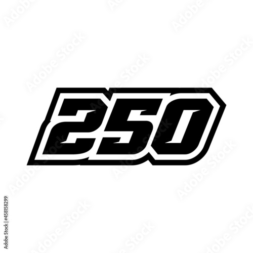 Racing number 250 logo on white background