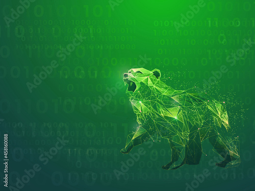 2d rendering Stock market online business concept. business Graph with bear