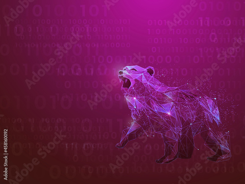 2d rendering Stock market online business concept. business Graph with bear