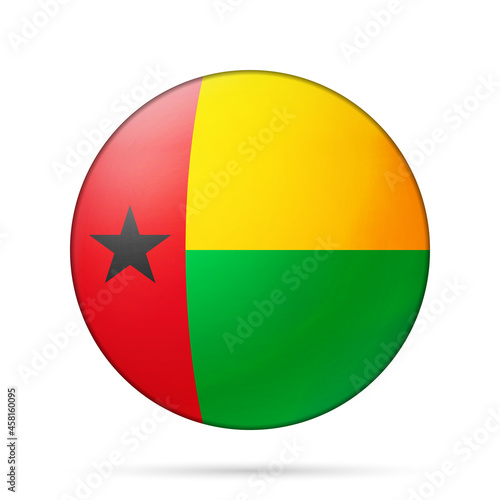 Free Download Glass light ball with flag of Guinea-Bissau. Round sphere, template icon. National symbol. Glossy realistic ball, 3D abstract vector illustration highlighted on a white background. Big bubble - GFXLoad