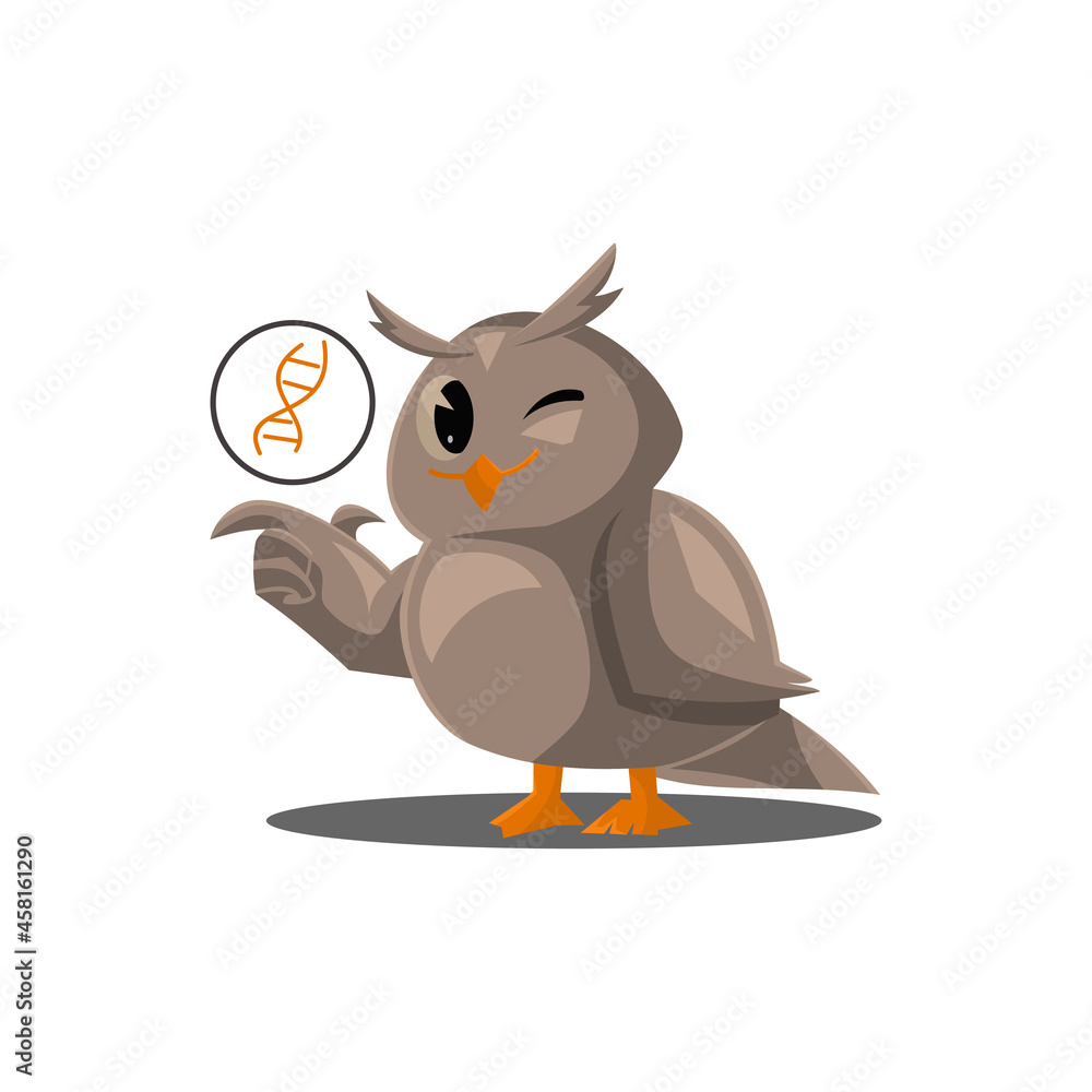 School owls. Color cute birds studying biology in school. Teaching education cartoon vector characters School owls. Color cute birds studying biology in school. Teaching education cartoon vector characters
