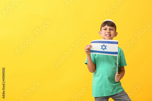 Little boy with the flag of...