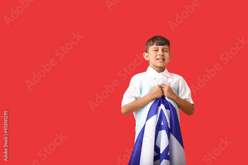 Little boy with the flag of...
