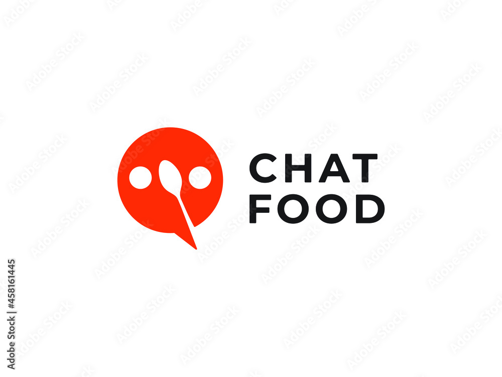 food chat logo design concept food chat logo design concept