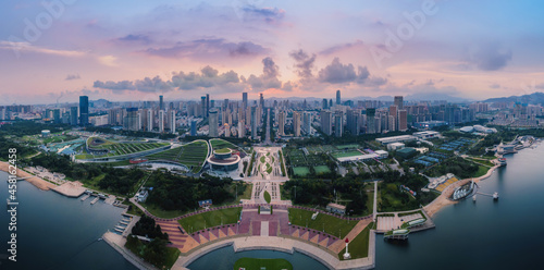 Aerial photography China Rizhao city architecture landscape coastline