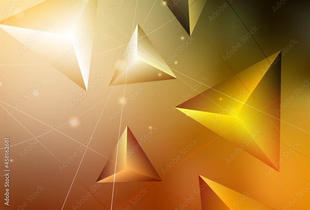 Dark Orange vector shining triangular background. Dark Orange vector shining triangular background.