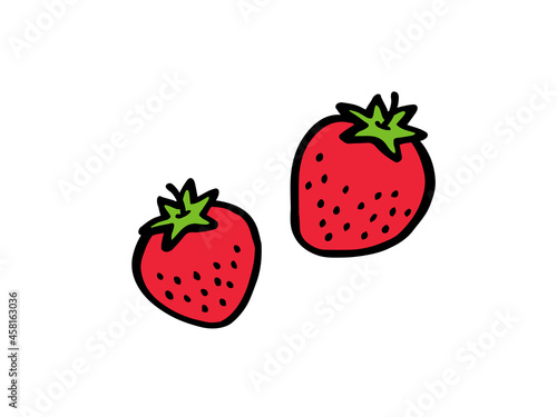 かわいいイチゴ／手書きイラスト