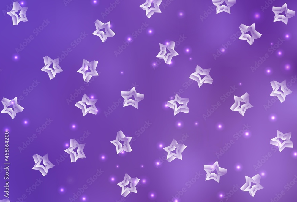 Light Purple vector layout with bright stars. Light Purple vector layout with bright stars.