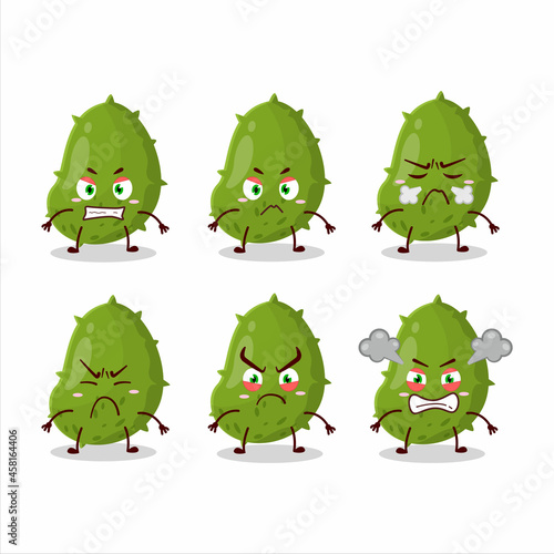 Virus desease cartoon character with various angry expressions