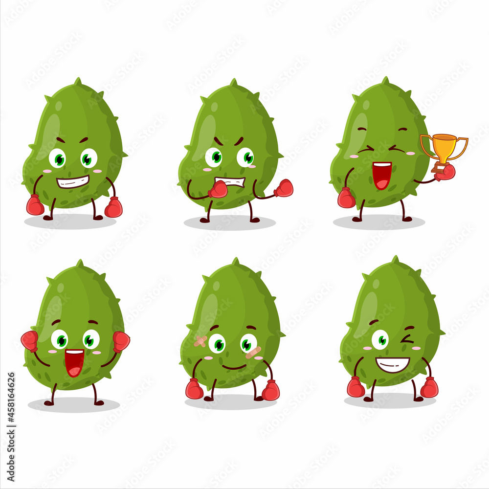 Obraz premium A sporty virus desease boxing athlete cartoon mascot design