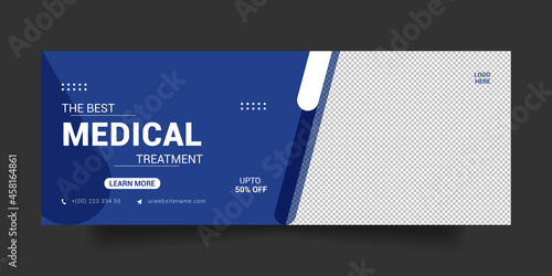 Medical Treatment Health Care, Facebook Cover and Social Media Post.
