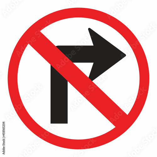 no right turn sign vector illustration