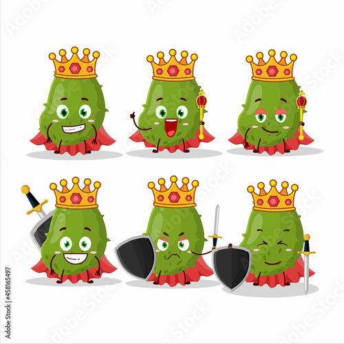 A Charismatic King virus desease cartoon character wearing a gold crown