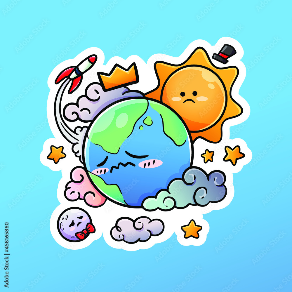 SAD EARTH DOODLE ILLUSTRATION SAD EARTH DOODLE ILLUSTRATION