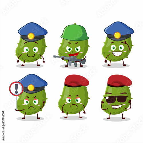A dedicated Police officer of virus desease mascot design style