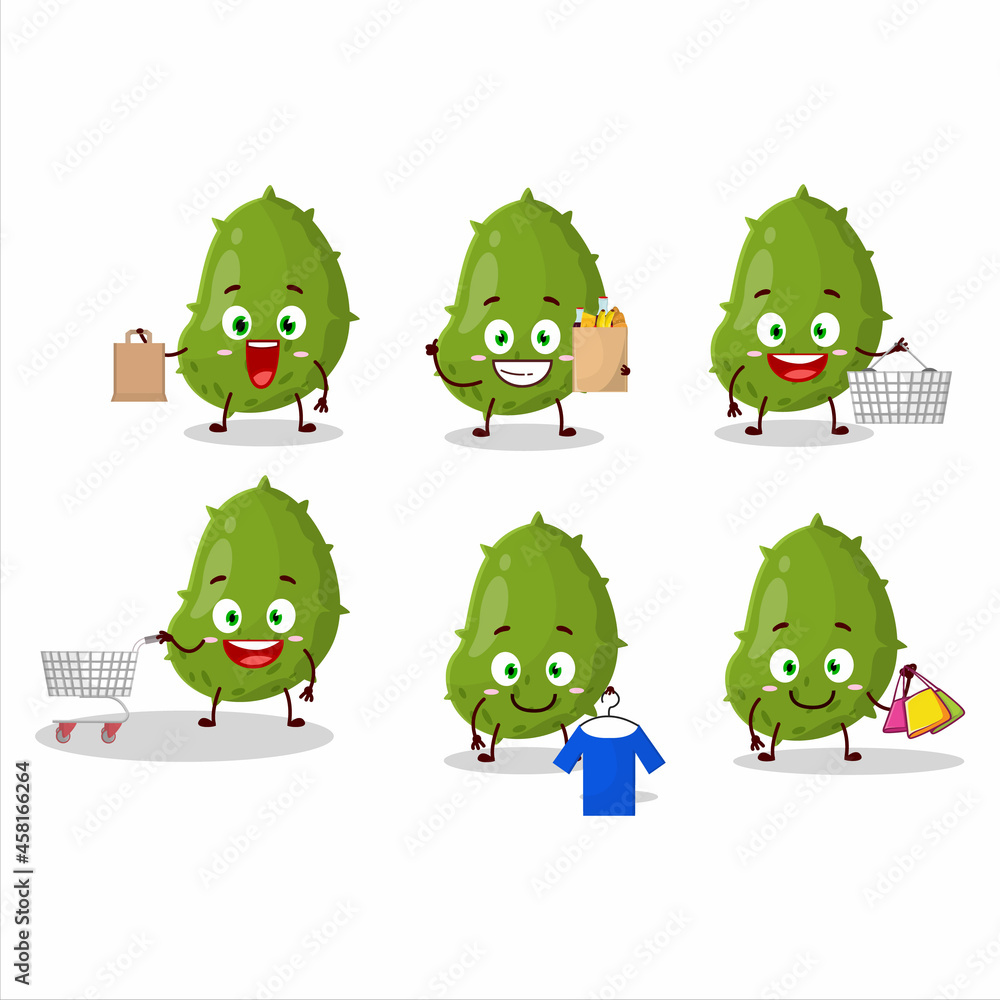 Fototapeta premium A Rich virus desease mascot design style going shopping